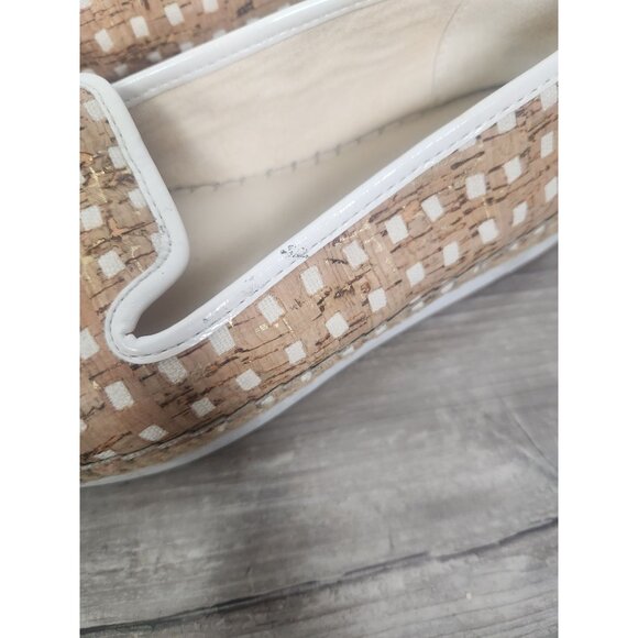 Sondra Roberts Women's Sz. 7 Ellie Cork Metallic Weaved Espadrille Loafers - Picture 2 of 10